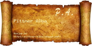 Pittner Alba névjegykártya